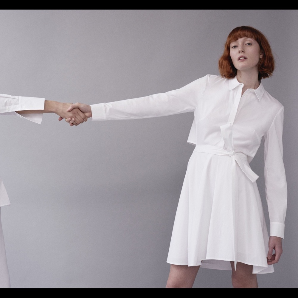 NWT Club Monaco WHITE SHIRT DRESS - Picture 1 of 4